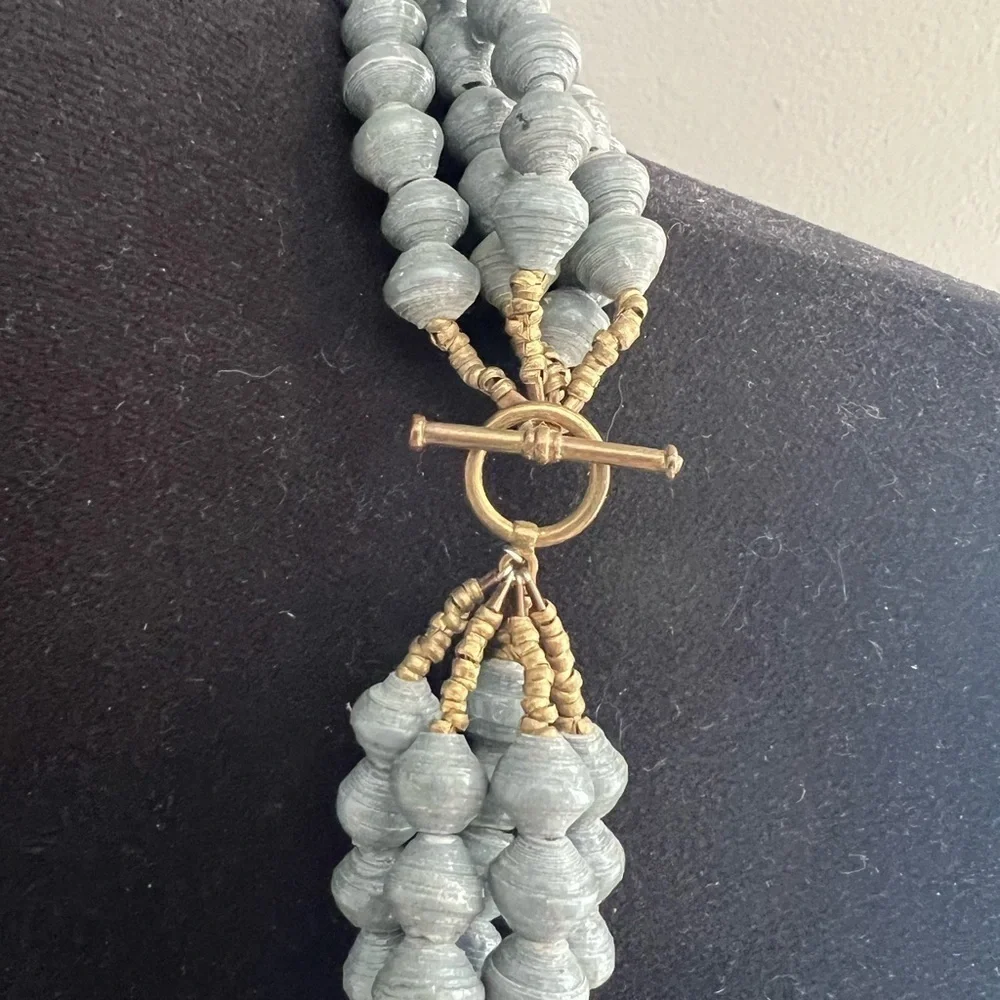 Akola Gray Demi Paper Bead Necklace